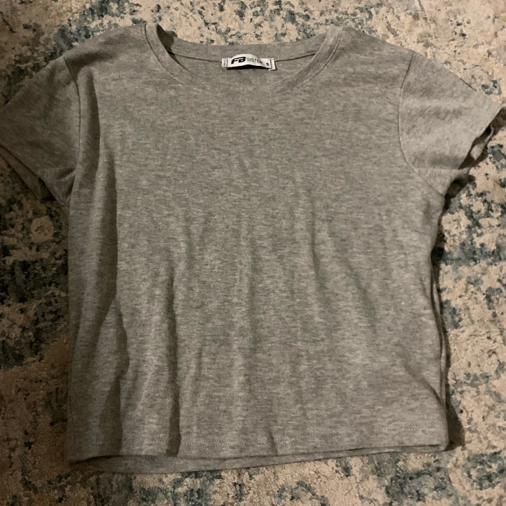Gray Crop Top